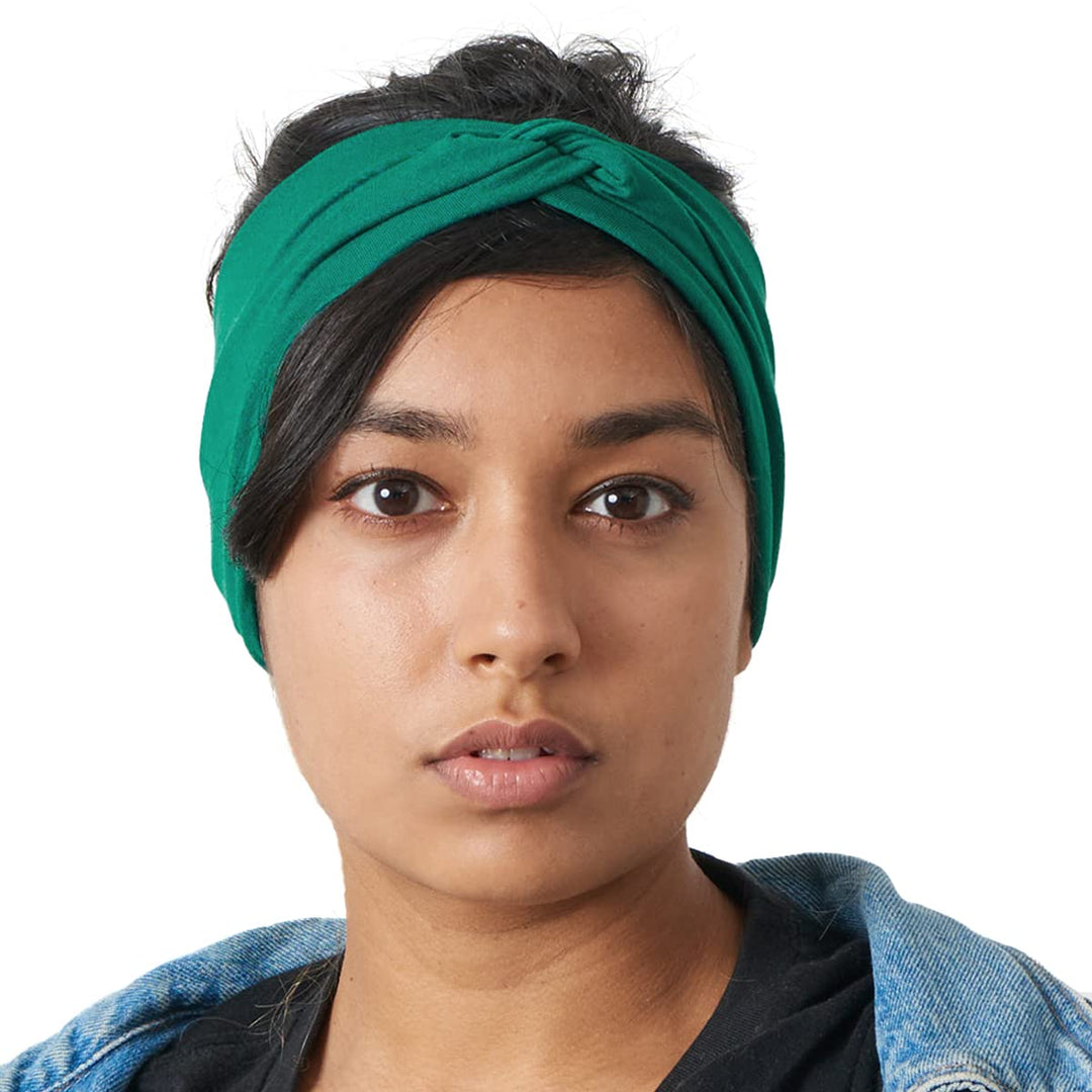 CHARM Herren Japanisch Bandana Stirnband - Damen Headband Haar Band Sport Grün, Grün