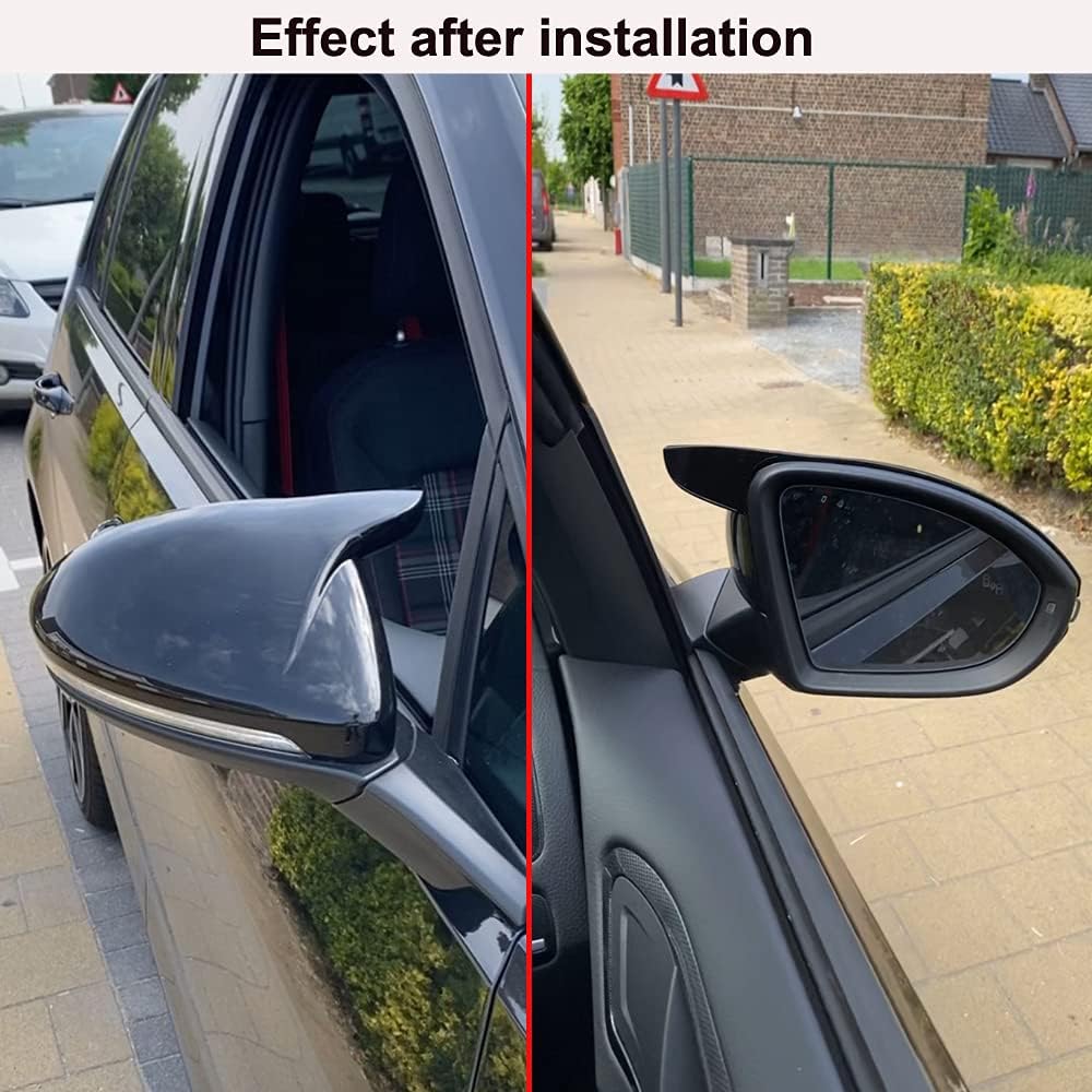 1 Paar Spiegelkappen Links Rechts Seitenspiegel Abdeckkappen für Golf MK7 7.5 GTI 7 Golf 7 R