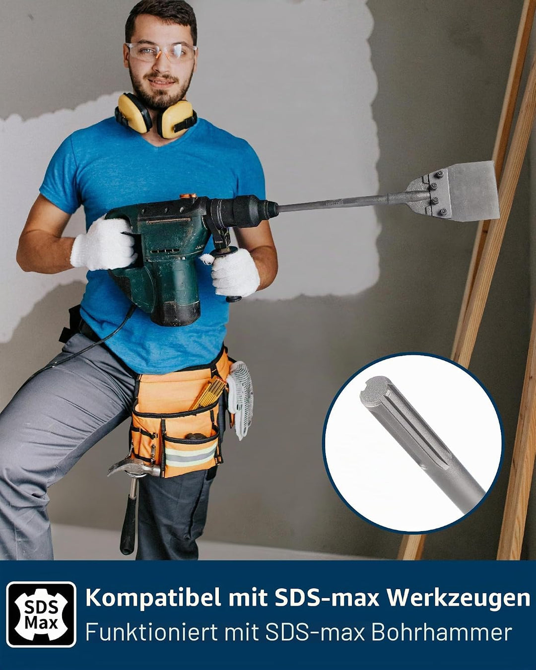 Firecore SDS Max Boden-Schaber, Spachtelmeissel SDS Max, 635mm×150mm, spachtel werkzeug für Böden, V