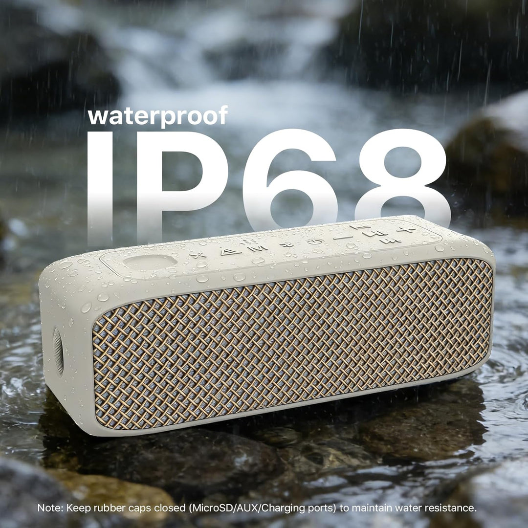 JUOVI kabelloser Tragbarer Bluetooth Lautsprecher, IP68 Wasserdicht, 24 Stunden Spielzeit, Bluetooth