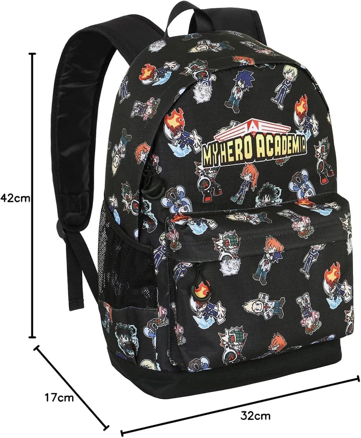 My Hero Academia Chibi-FAN HS Rucksack, Schwarz
