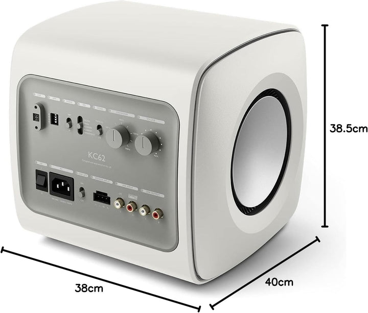 KEF KC62 Leistungsstarker Aktiver Subwoofer | Weiss | 1000 Watt black, black