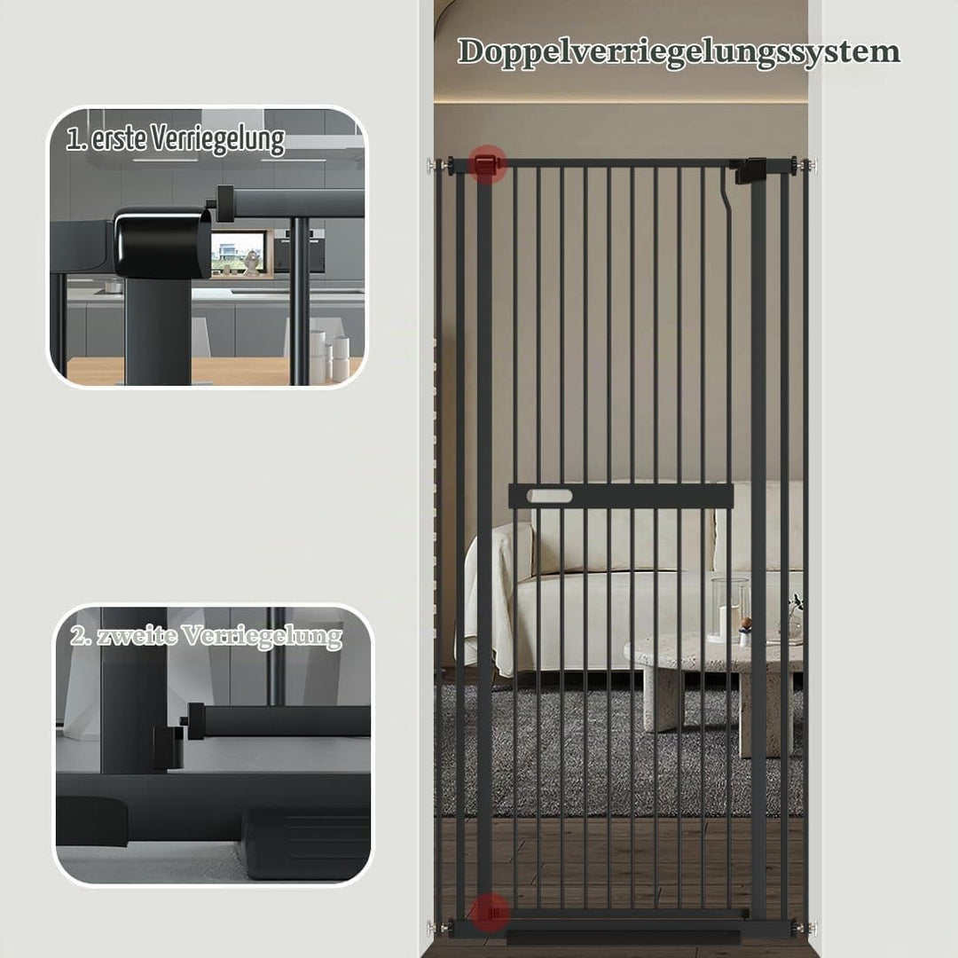 Xifamniy 155 cm Extra hohe Haustiertür, Katzen- und Hundetür Einstellbare Schwellenbreite, 76.5–108