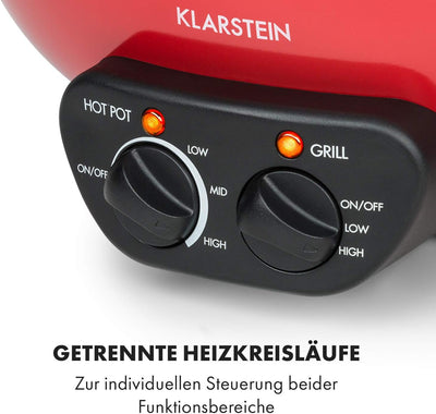 Klarstein Szechuan - Hot Pot und Grillplatte, Hot Pot Topf Volumen: 5 Liter, Hot Pot Grill 1350 Watt