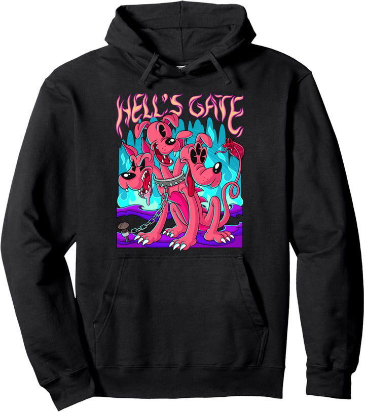 Blackcraft Kawaii Cerberus Höllentor Cartoon Pastell Goth Pullover Hoodie