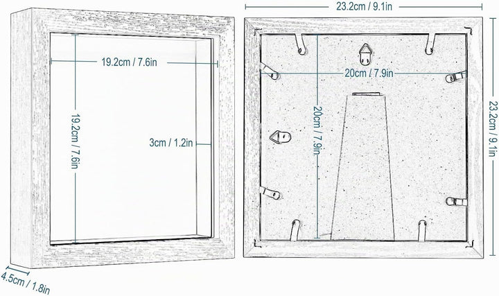 EUGAD 5er Set Bilderrahmen Fotogalerie, tiefer Rahmen für Objekte bis 3 cm, Holzrahmen mit Papier-Pa