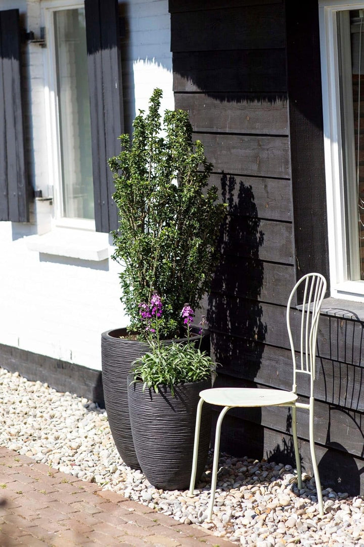 Capi Europe - Gefäss elegant niedrig Rib NL - 34x46 - Elfenbein - Öffnung Ø27 - Blumentopf für den I