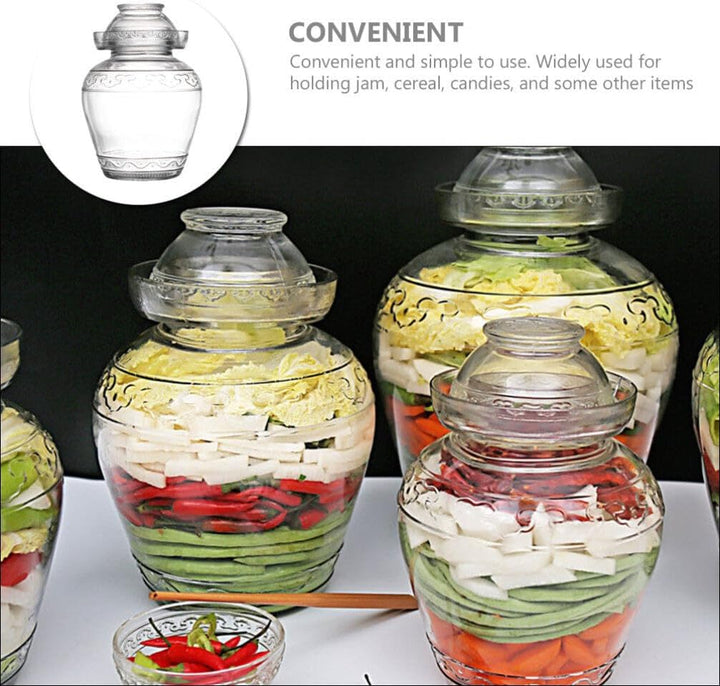 Yardwe Vorratsgläser Gärungsglas Einmachglas 5 L Breite Öffnung Traditioneller Gärtopf Gärbehälter S