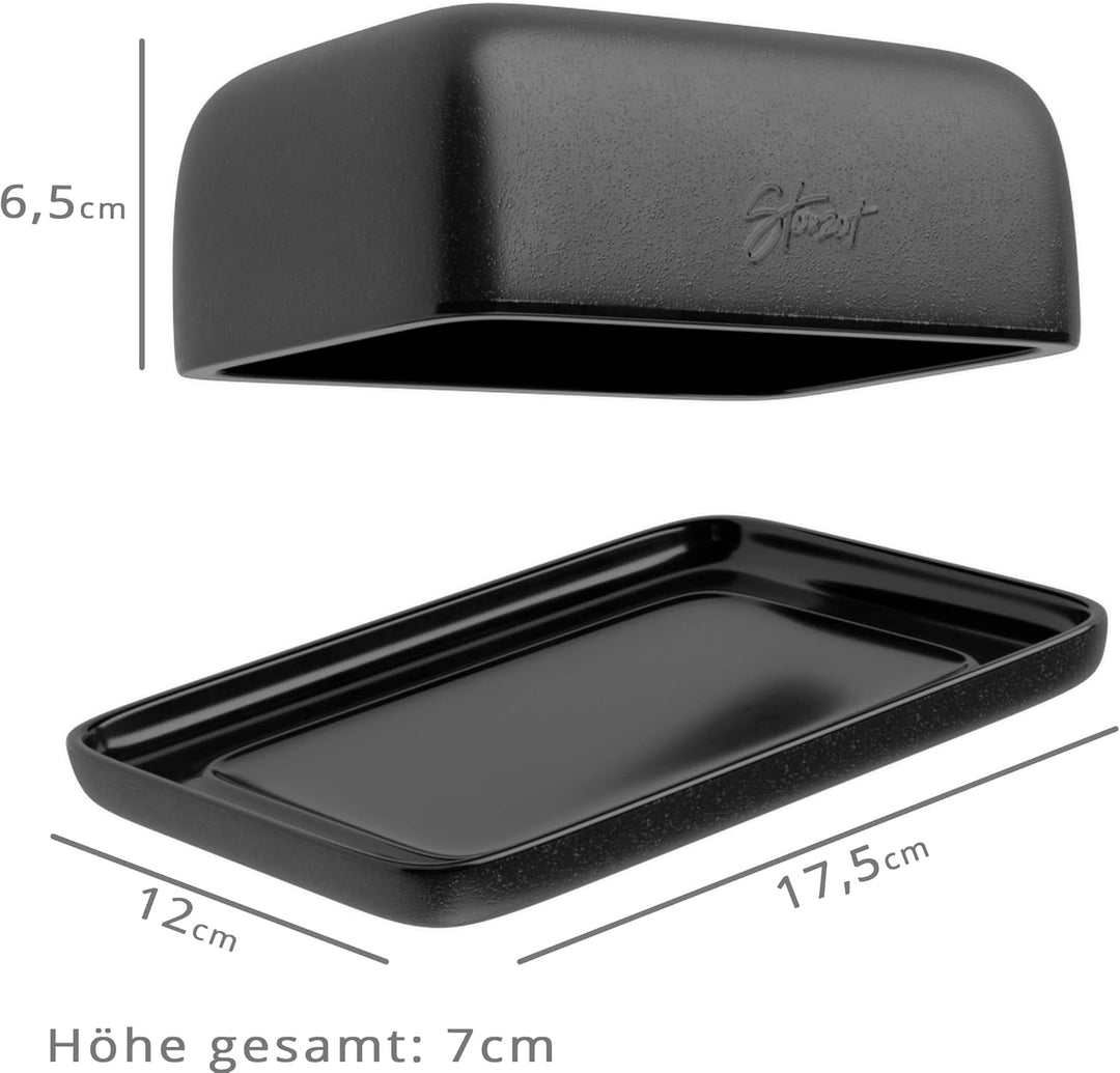 Steinzeit Design Butterdose - Butterdose Keramik für alle gängigen Butter (250gr) - Butterglocke und