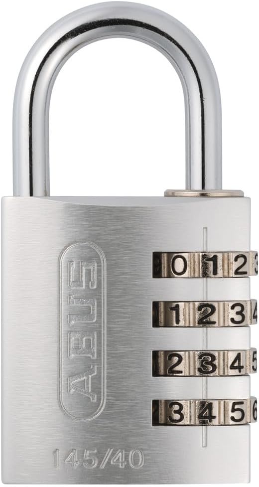 ABUS Zahlenschloss 145/40 Silber - Kofferschloss, Spindschloss u. v. m. - Aluminium-Vorhängeschloss