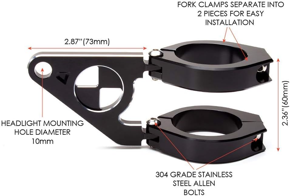 Motorrad Scheinwerfer-Halter Passend Für BMW Cafe Racer Projekt - Schwarz, 36-37mm, 36-37mm