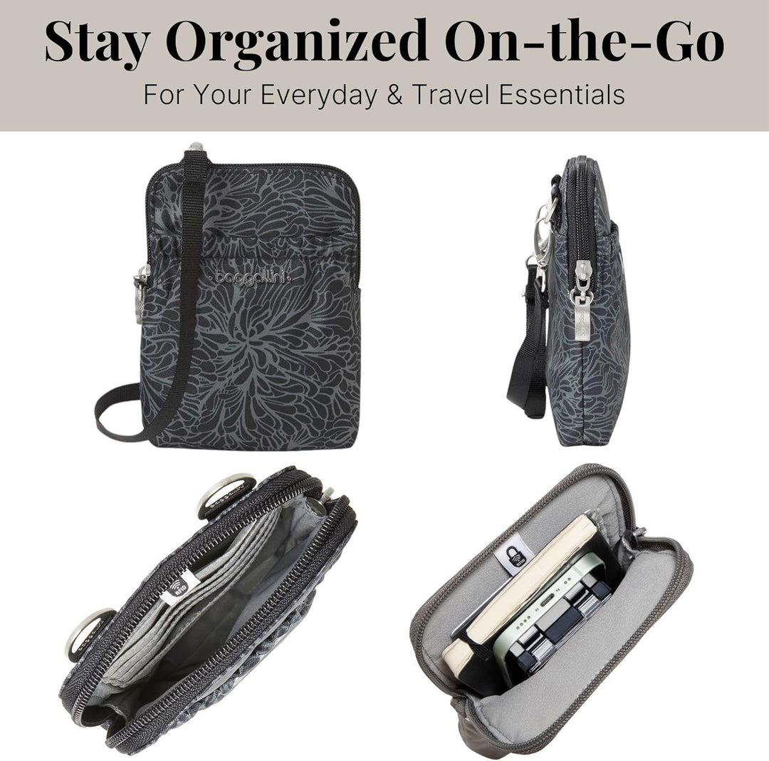 Baggallini Rfid Bryant Pouch Rfid Bryant Pouch Midnight Blossom, Midnight Blossom