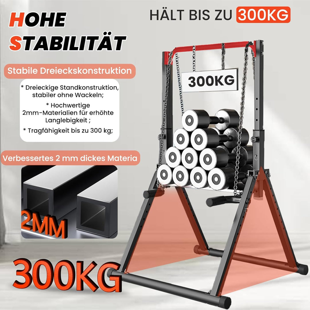 DOBESTS Faltbar Power Tower Dip Station Klimmzugstange Freistehend Höhenverstellbar Multifunktional