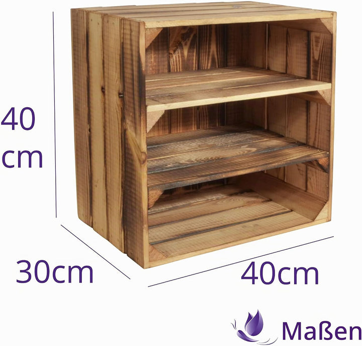 Weinregal Wino aus Holz - Geflammt 2X Regal Holzkiste 1 2x Geflammt Regal, 1 2x Geflammt Regal