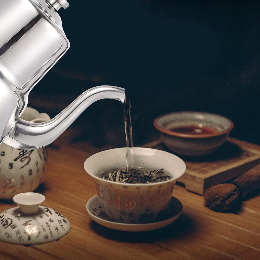 HEMOTON Kaffeetasse Edelstahl Teekanne mit Siebeinsatz Teekessel Wasserkocher Wasserkessel Induktion