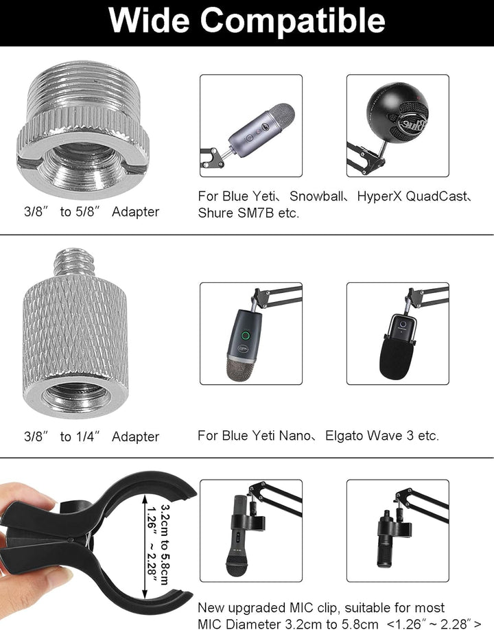 Oimlfus Mikrofonständer Boden, Mikrofon Arm für Blue Yeti, Nano, HyperX QuadCast, Elgato Wave, SM7B