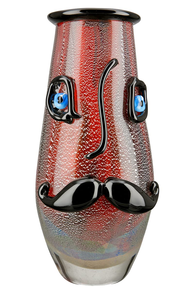 GILDE GlasArt Design-Vase Beard Glas rot 39870