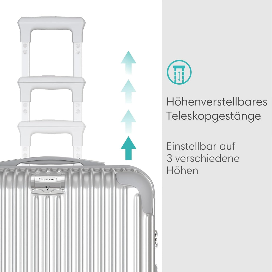Voyagoux Kofferset 2 teilig - 40L & 72L, Hartschalenkoffer Klein und Gross, Rollkoffer, TSA-Schloss,