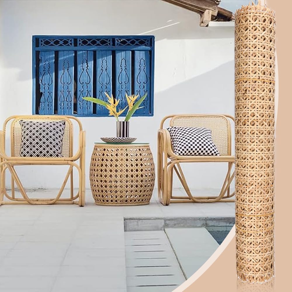 Rattan-Gurtband 40 x 100cm Cane Webbing Rattan Roll Natürliche Rattan Geweberolle Gewebtes Offenes R