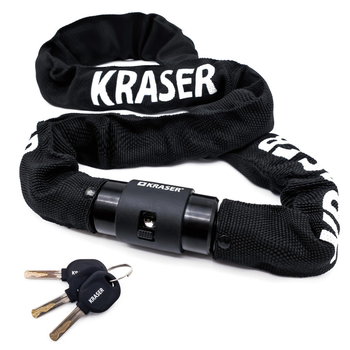 KRASER KR620 Fahrradschloss Fahrrad Kettenschloss mit wasserdichter Abdeckung 360 Grad Drehbares Ver