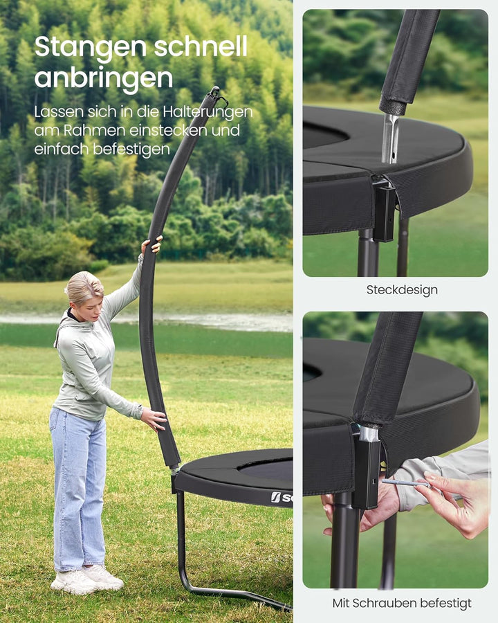 SONGMICS Trampolin Outdoor Ø 244/305/366/427 cm, rundes Gartentrampolin Kindertrampolin mit Sicherhe