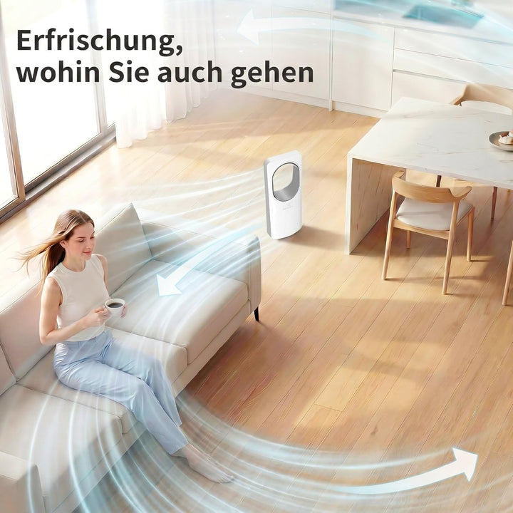 HOMCOM Bladeless Turmventilator für Schlafzimmer, 36 dB Standventilator mit 45° Oszillation, 3 Gesch