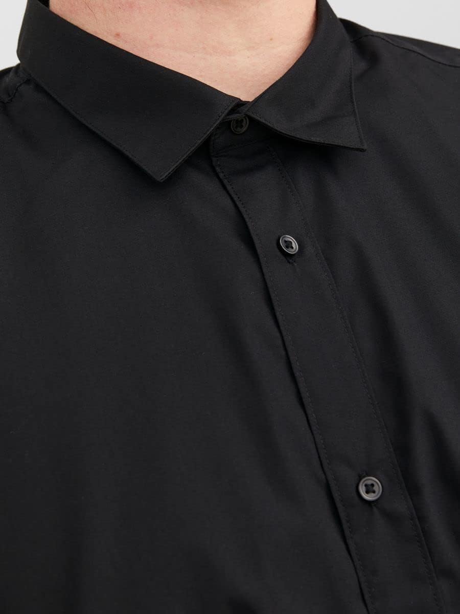 JACK&JONES PLUS Damen Jjjoe Shirt Ls Plain Pls Hemd 4XL Schwarz, 4XL Grosse Grössen Schwarz