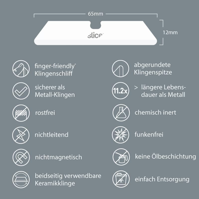 SLICE 10526 | Ersatzklingen | Keramik | Finger-freundlich &amp; rostfrei | Ersatzklingen für SLICE Cutte