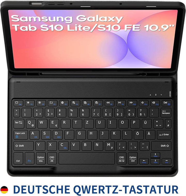 EasyAcc Tastatur Hülle Kompatibel mit Samsung Galaxy Tab S9 FE 10.9 Zoll / S9 2023 11 Zoll mit Schut