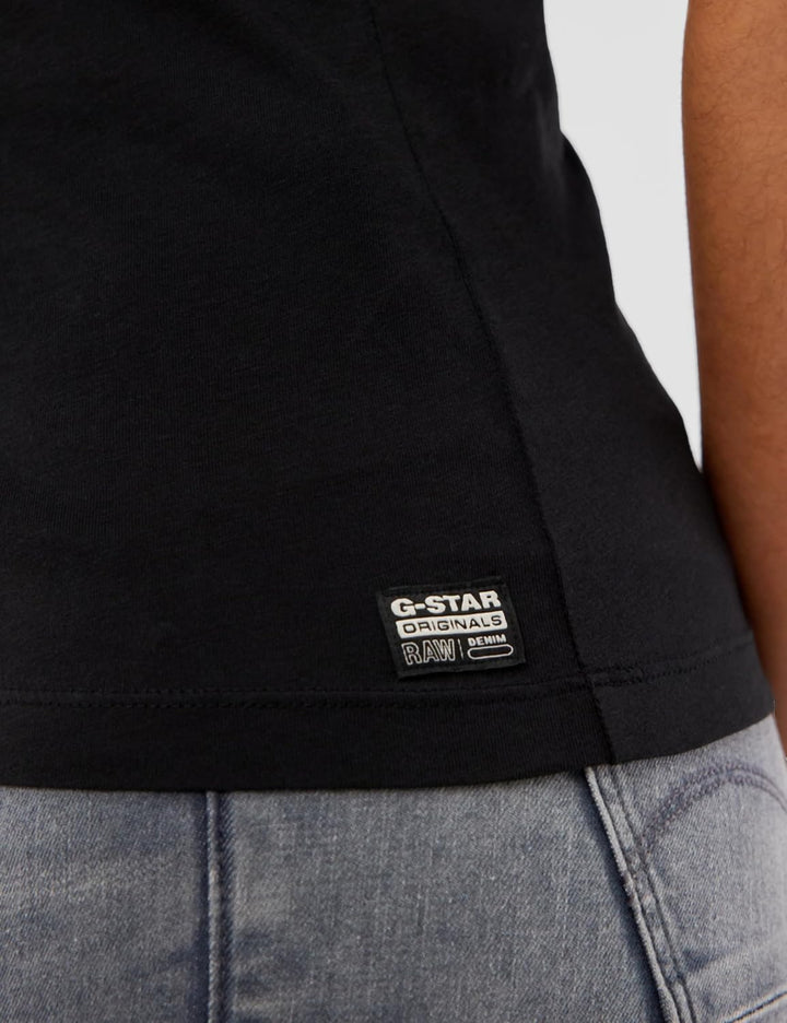 G-Star Damen Eyben Slim V-Neck Top 2.0 XS Schwarz (Dk Black D24533-4107-6484), XS Schwarz (Dk Black