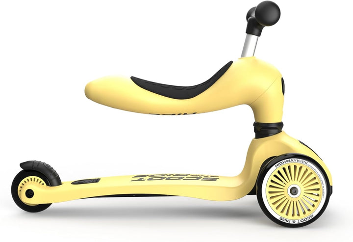 Scoot & Ride Unisex – Babys Highwaykick 1 Kickboard mit Sitz Gelb Einheitsgrösse Single, Gelb Einhei