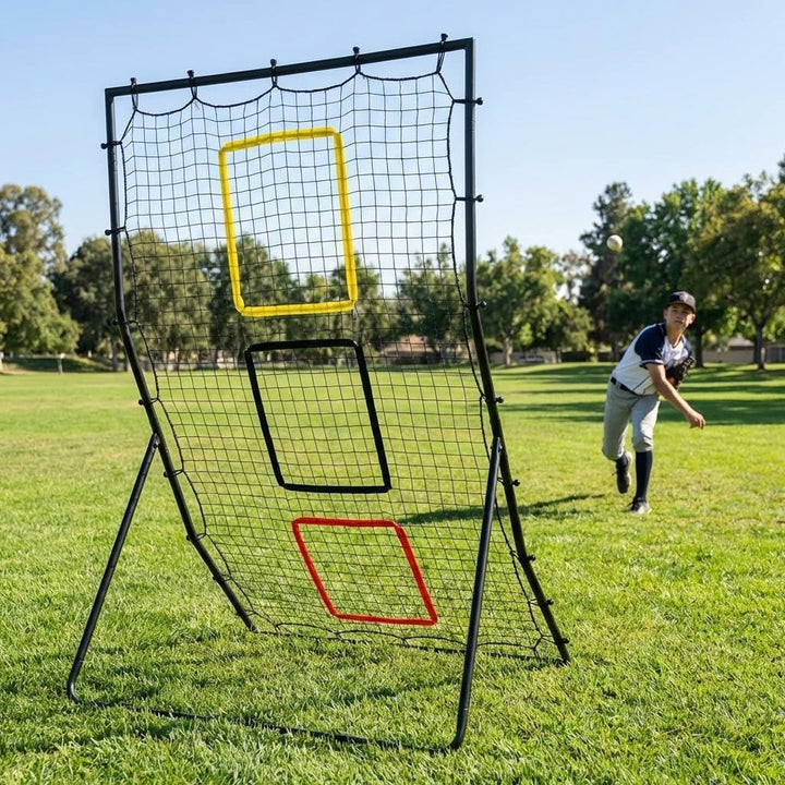 GarveeHome Baseball &amp; Softball Rebounder Netz 180x120cm– 3 Zielzonen Für Pitchen &amp; Fielding, Ohne Fä