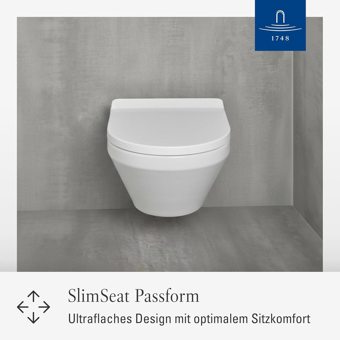 Villeroy & Boch Architectura SlimSeat WC-Sitz - Toilettendeckel mit Absenkautomatik - Abnehmbarer, b