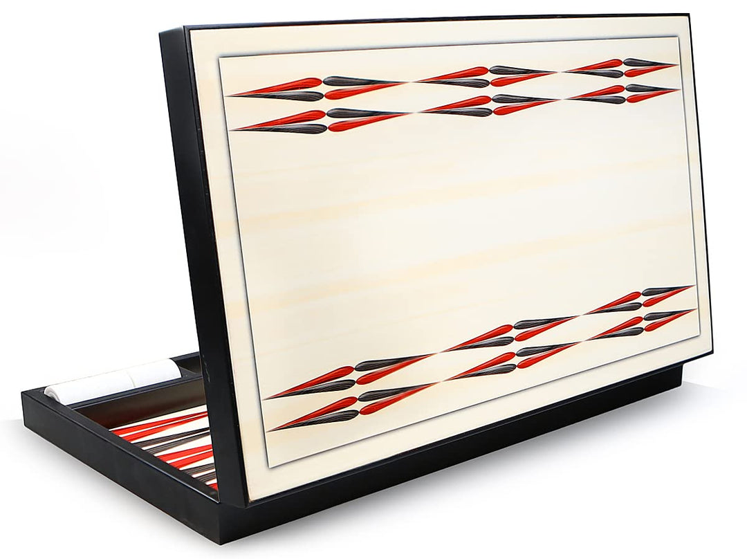 Orientalische Luxus Trendy Backgammon Tavla XXL mit Polyester Spielsteine/Weiss