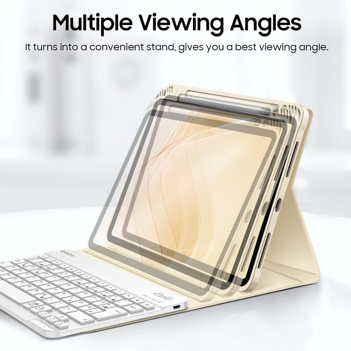 Fintie Tastatur Hülle für iPad Air 11 Zoll M2, iPad Air 6/5/4 (2024/2022/2020) 10,9 Zoll, TPU Rücksc