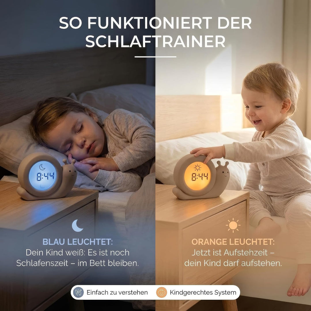 Alecto BC110BE Simon - Pädagogischer Wecker Kinder - Schlaftrainer Kinder - Nachtlicht - Lernen von