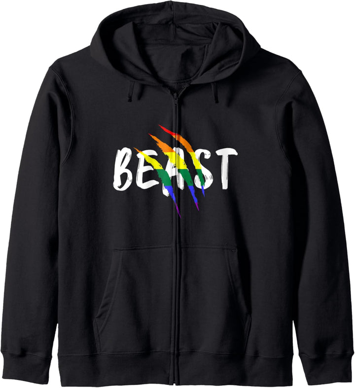LGBT Pride Gay Beast Bear Rainbow Love Regenbogen CSD Kapuzenjacke