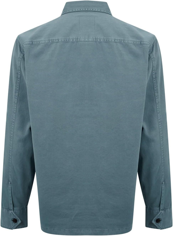 BOSS Herren Lovelock Oversized Overshirt aus Baumwoll-Twill L Open Green375, L Open Green375