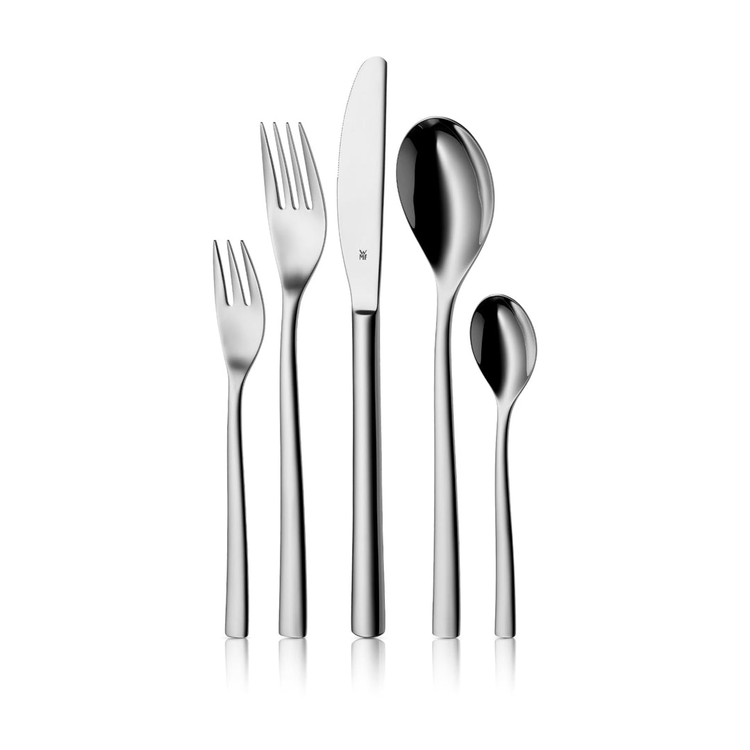 WMF Palermo Besteck-Set 30-teilig für 6 Personen Menuelöffel Menuegabeln Menuemesser Kaffeelöffel Ku
