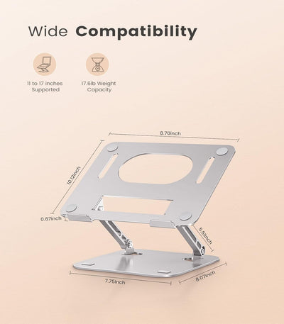 JOIOT Laptop Ständer Höhenverstellbar Laptop Stand Aluminium Ergonomischer Laptopständer Faltbarer N