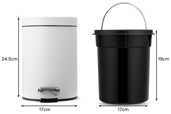 Mülleimer - Edelstahl Mini Badezimmer Mülleimer mit Absenkmechanismus, Leise WC Hygiene Mülleimer mi