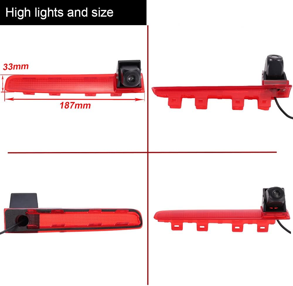 Auto Drittes Dach Original-Bremslicht-Rückfahrkamera, Ersatz für VW T5 Multivan T6 Caravelle Heckkla