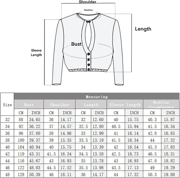 Kelliar Dirndlbluse Damen Trachtenbluse Creme Dirndl Bluse für Bavarian Oktoberfest 32 Creme-24, 32
