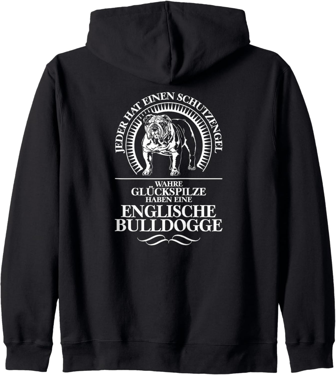 Englische Bulldogge Schutzengel Hund Hunde Hundespruch Kapuzenjacke