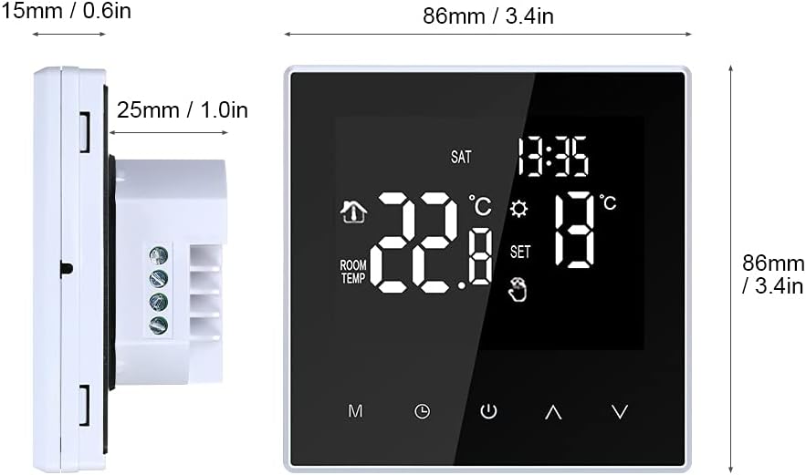 Irishom Smart Thermostat Digitaler Raumthermostat Fussbodenheizung Programmierbar 16A LCD Touchscree