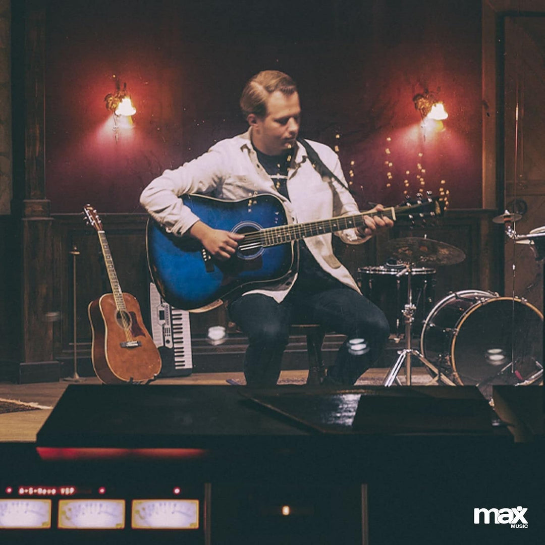 MAX SoloJam Westerngitarre, Akustik Gitarre Set, Acoustic Guitar, Akustikgitarre 4/4 mit Tasche, Ple