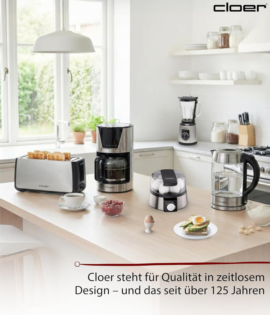Cloer 6070 Elektronischer Eierkocher für bis zu 7 Eier, Weiterkochfunktion, akustische Fertigmeldung