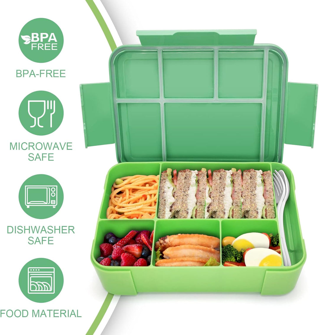 IJIAMY Brotdose Kinder mit Fächern, 1300ml Jausenbox Kinder, Auslaufsicher Bento Box, Lunchbox Kinde