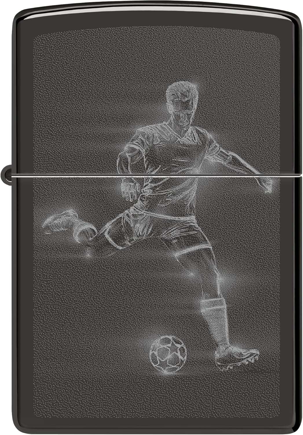 Zippo Sturmfeuerzeug - Soccer Player in Action, High Polish Black, Photo Image - Nachfüllbar - Wiede