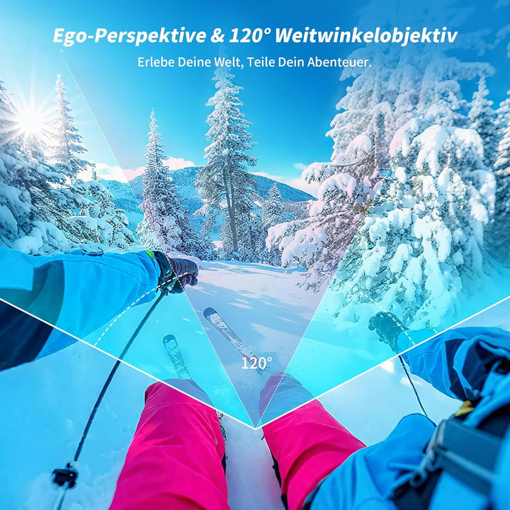 1080P Action Kamera mit 64 GB Karte, Sport Actionkameras, Action Cam mit WLAN, Mini Bodycam Körperka